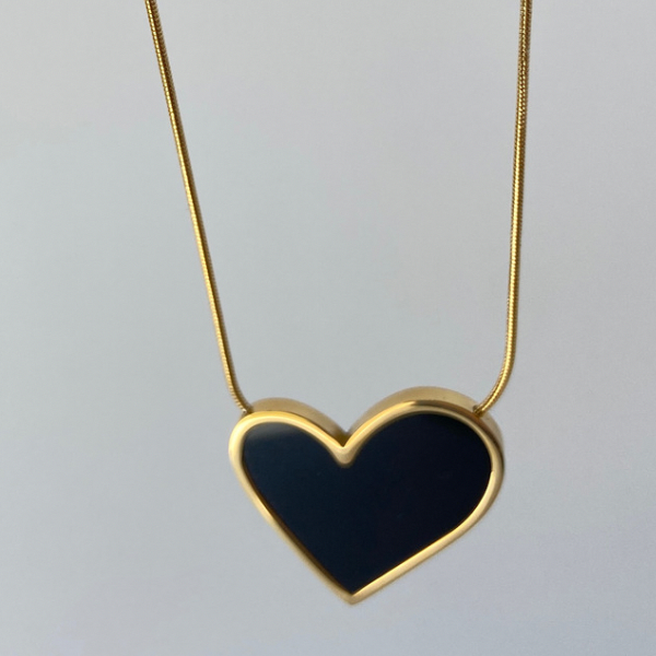 Maria Black Heart Necklace