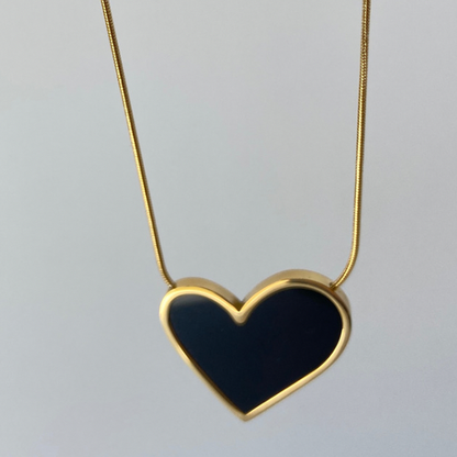 Maria Black Heart Necklace