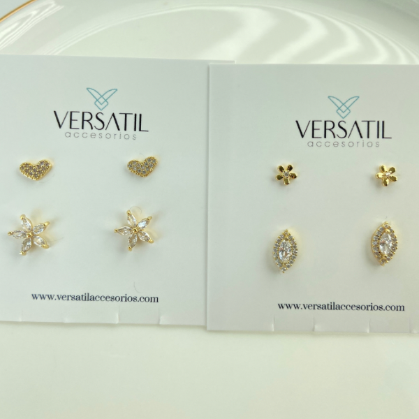 Angella flat back earrings (set)