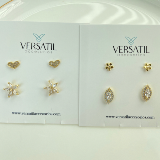 Angella flat back earrings (set)