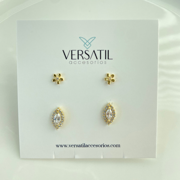 Angella flat back earrings (set)