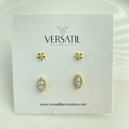 Angella flat back earrings (set)