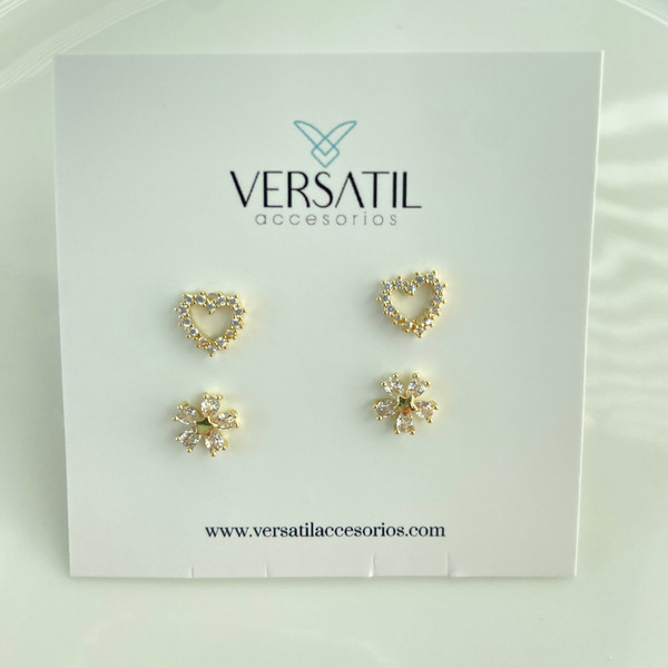 Angella flat back earrings (set)