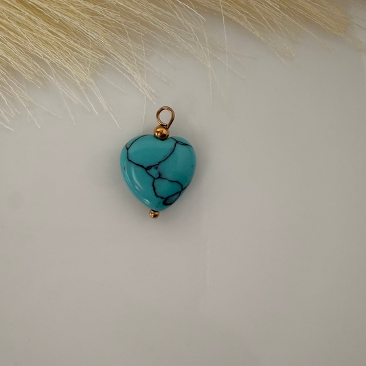 Turquoise Heart Charm